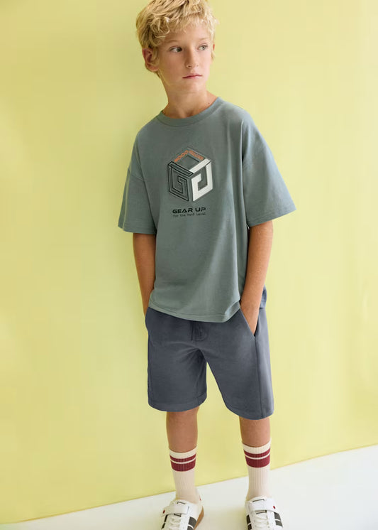 Conjunto bermuda y camiseta relieve chico