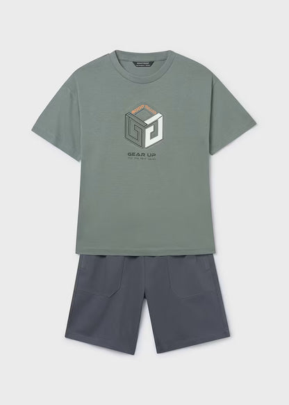 Conjunto bermuda y camiseta relieve chico
