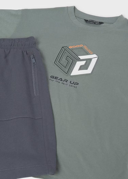 Conjunto bermuda y camiseta relieve chico