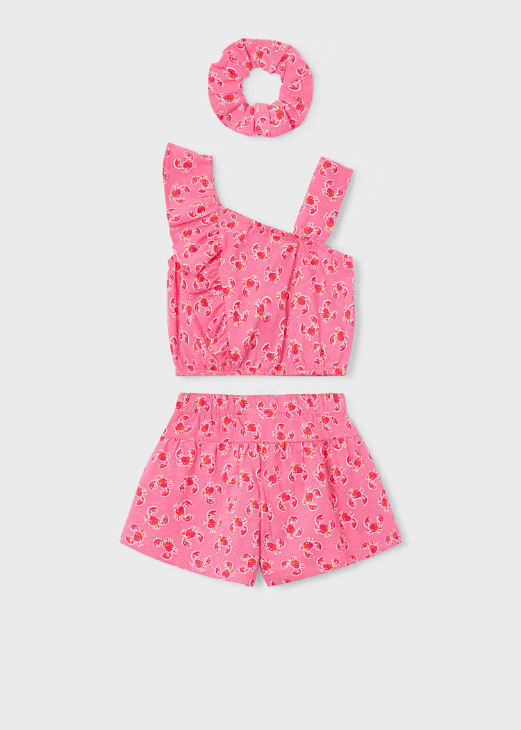 Conjunto estampado con coletero niña