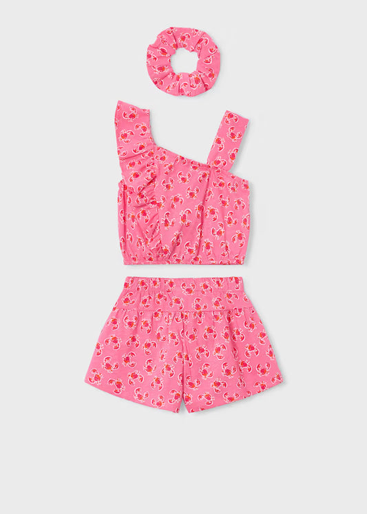 Conjunto estampado con coletero niña