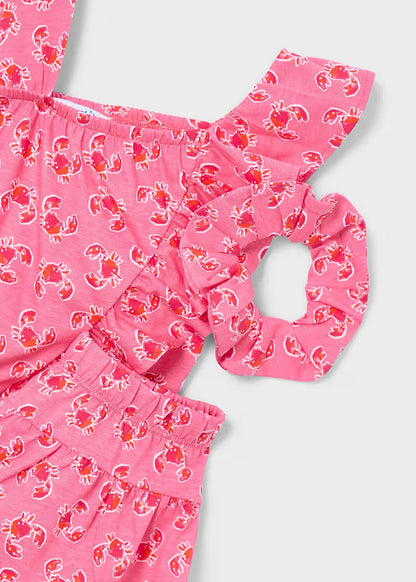 Conjunto estampado con coletero niña