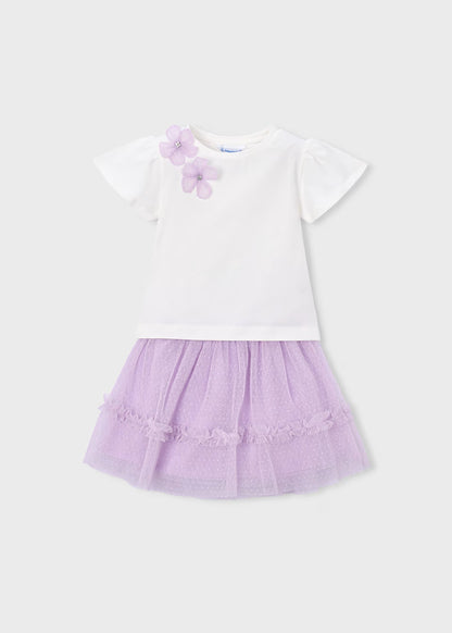 Conjunto falda tul y camiseta niña
