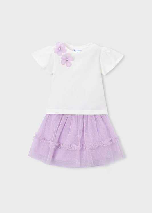 Conjunto falda tul y camiseta niña