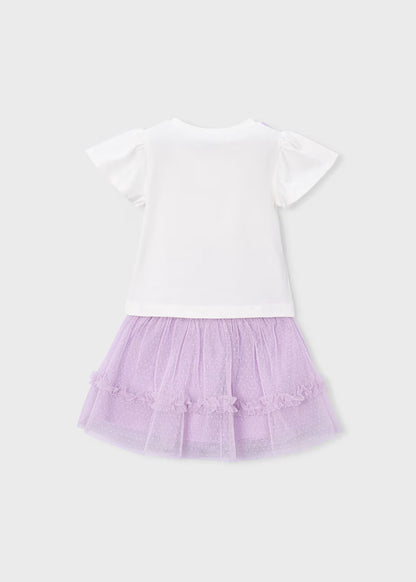Conjunto falda tul y camiseta niña