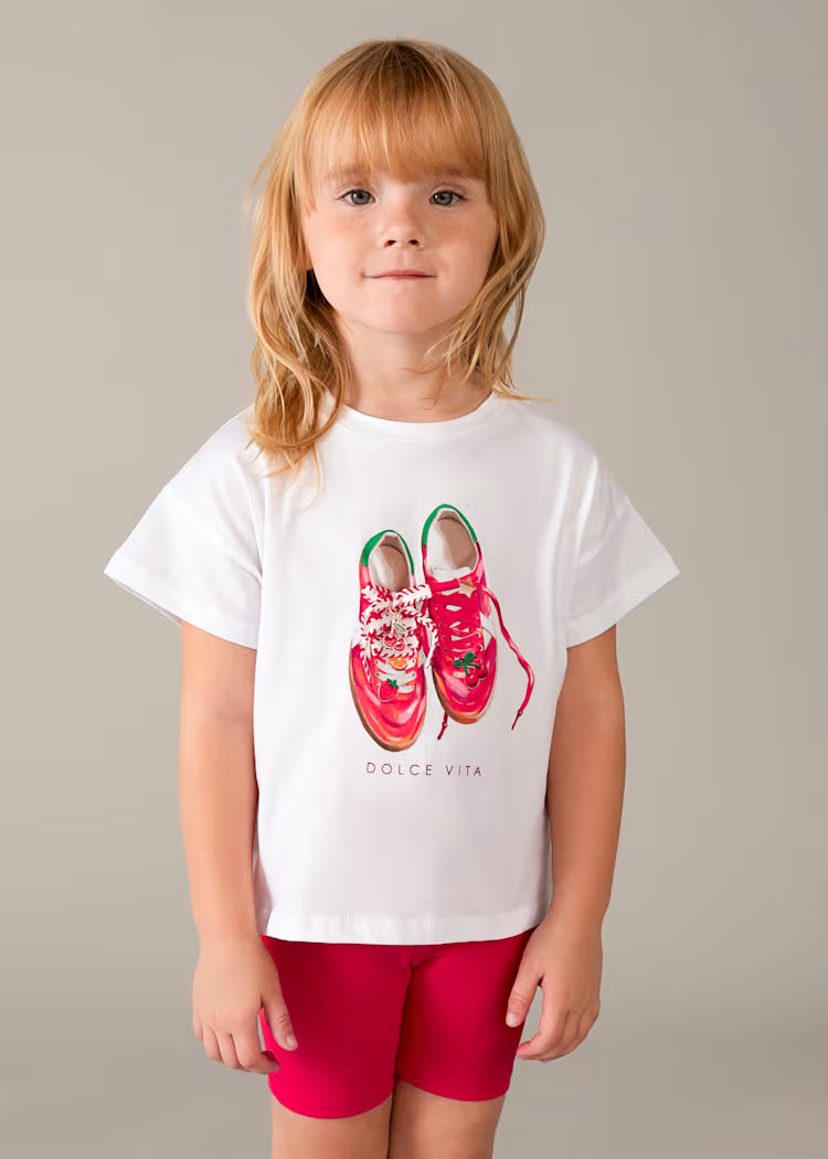 Conjunto legging ciclista y camiseta niña