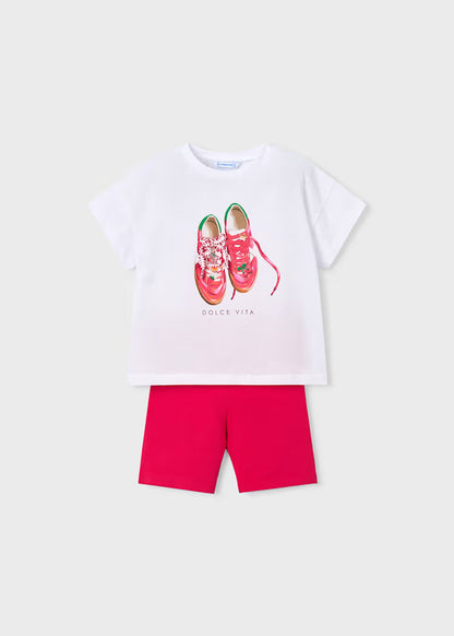 Conjunto legging ciclista y camiseta niña