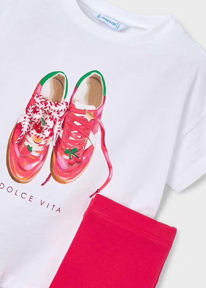 Conjunto legging ciclista y camiseta niña