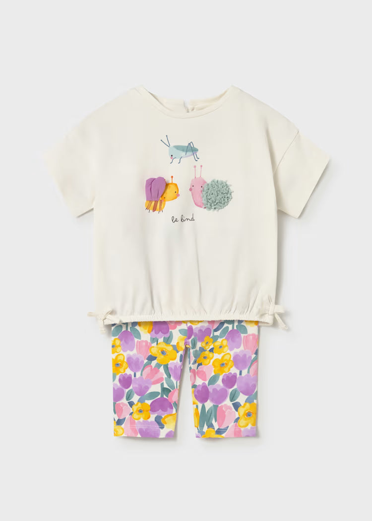 Conjunto legging estampado y camiseta bebé