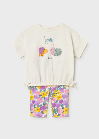 Conjunto legging estampado y camiseta bebé