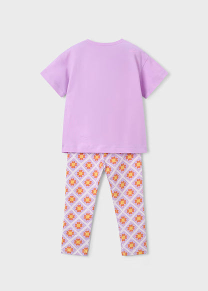Conjunto legging estampado y camiseta niña