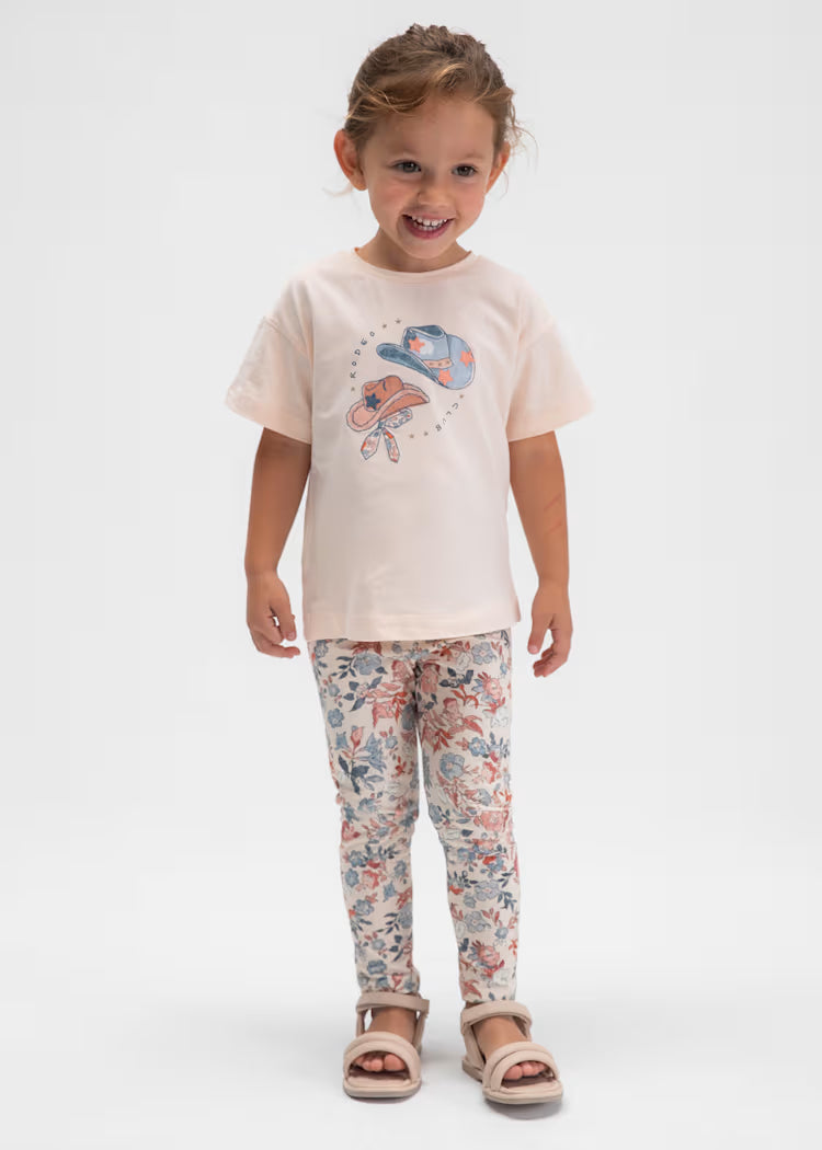 Conjunto legging estampado y camiseta niña