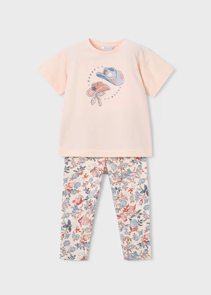 Conjunto legging estampado y camiseta niña
