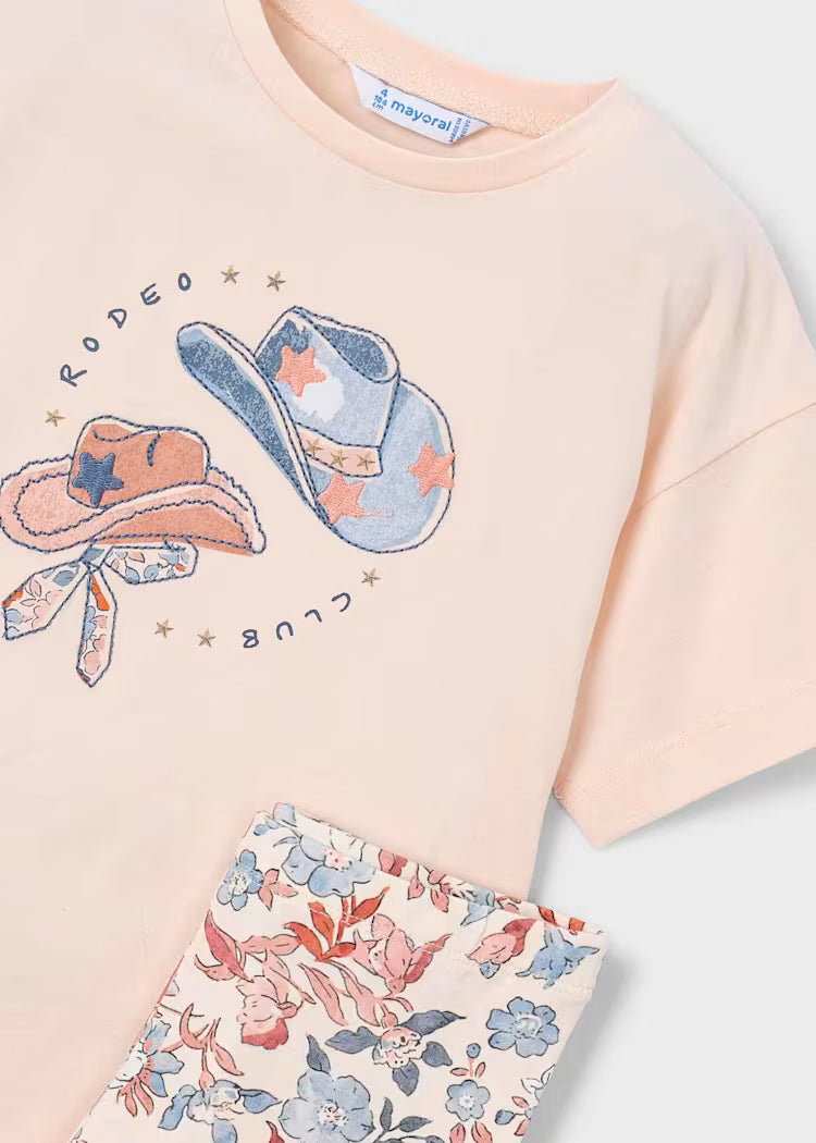 Conjunto legging estampado y camiseta niña