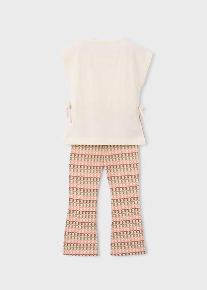 Conjunto legging flare y camiseta niña