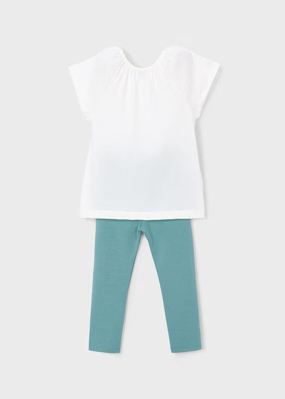 Conjunto legging y camiseta flor niña