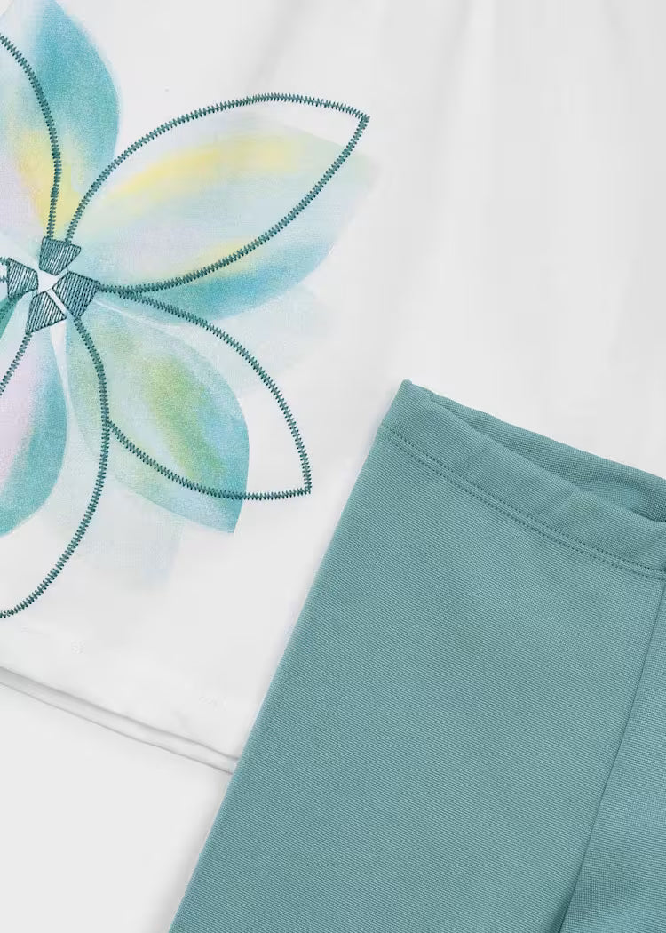 Conjunto legging y camiseta flor niña
