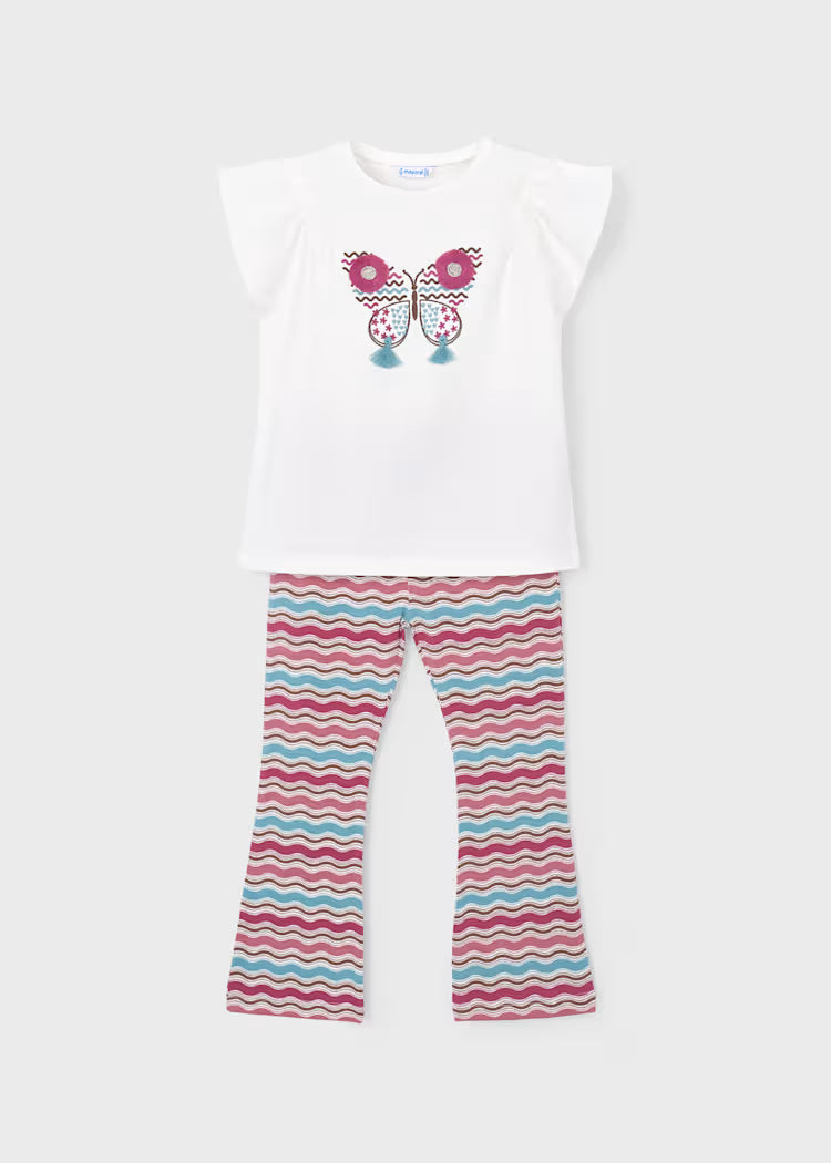 Conjunto leggins flare y camiseta niña