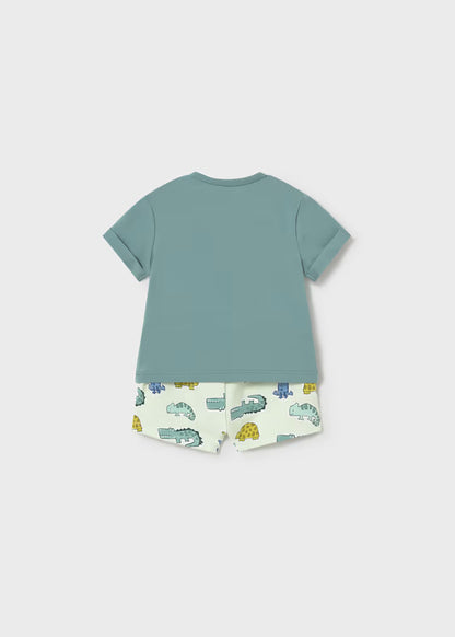 Conjunto pantalón corto estampado y camiseta recién nacido