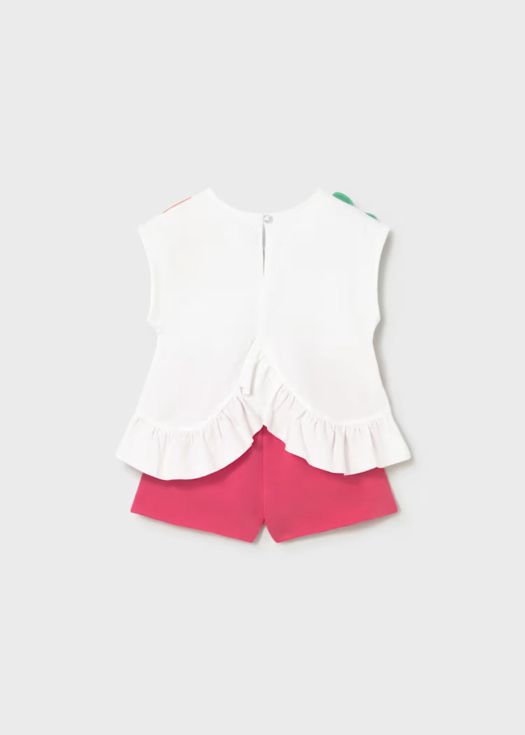 Conjunto pantalón corto y camiseta frutas bebé