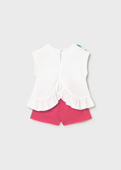 Conjunto pantalón corto y camiseta frutas bebé
