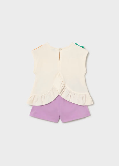 Conjunto pantalón corto y camiseta frutas bebé