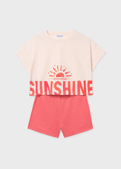 Conjunto pantalón corto y camiseta sol chica