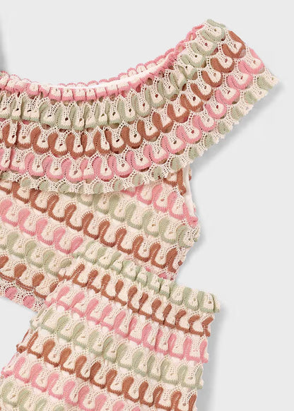 Conjunto pantalón corto y top asimétrico niña
