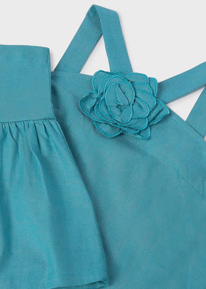Conjunto pantalón corto y top flor chica