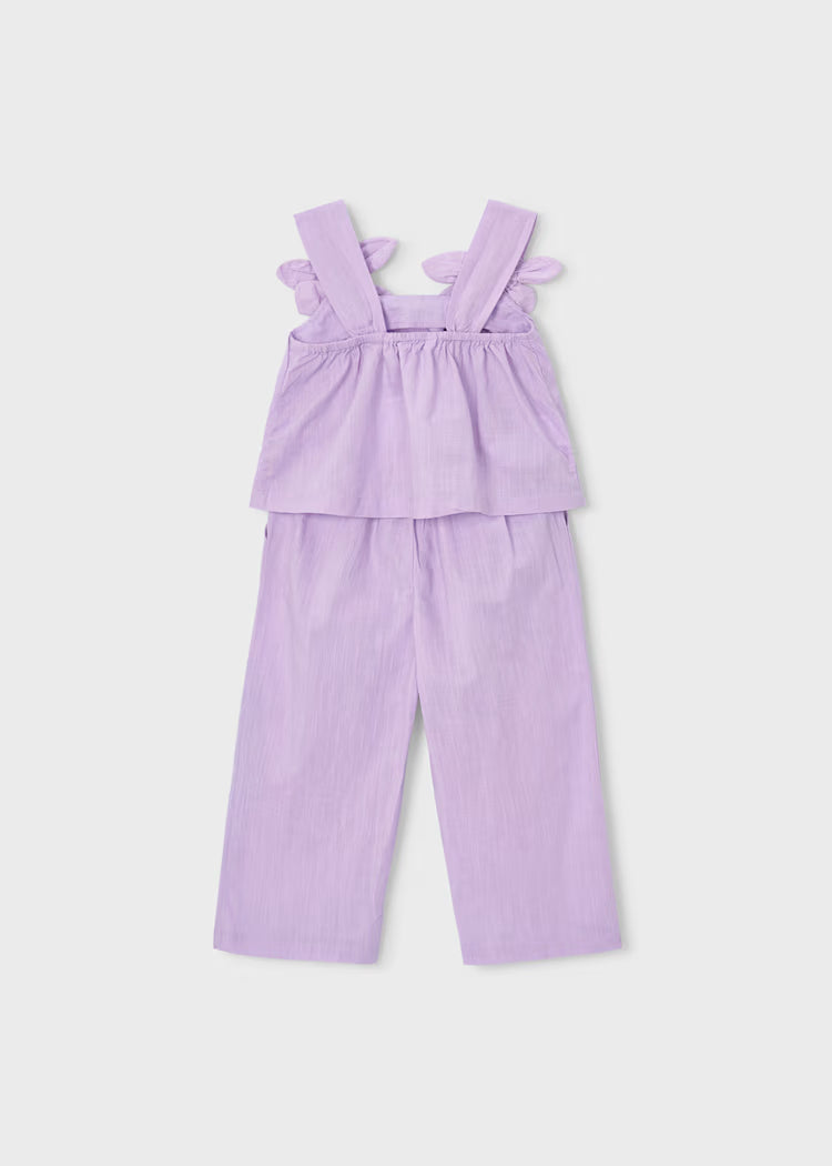 Conjunto pantalón largo y blusa flores niña