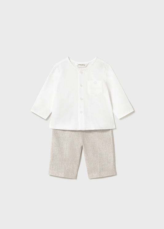 Conjunto pantalón largo y camisa recién nacido