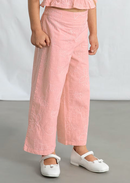 Conjunto pantalón largo y top fruncido para niña