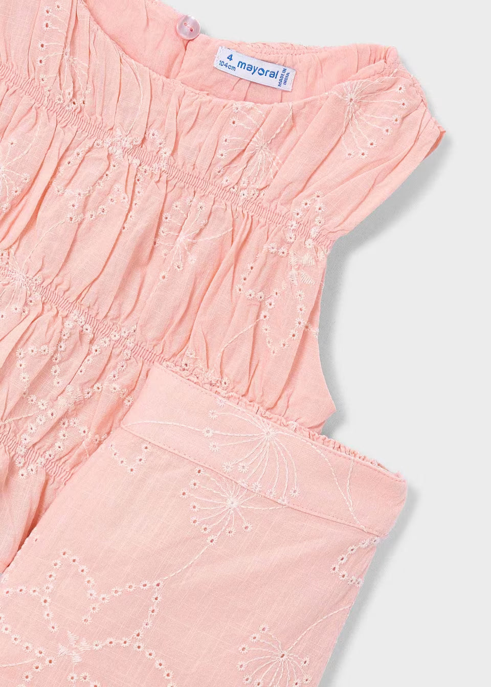 Conjunto pantalón largo y top fruncido para niña