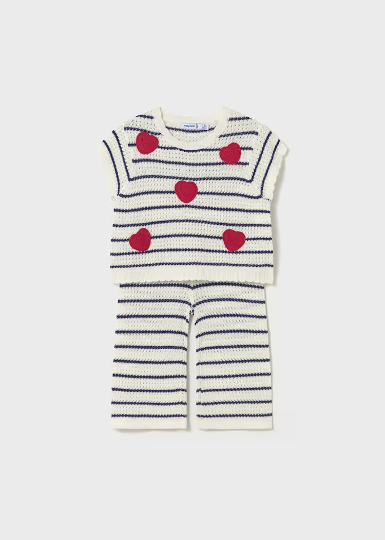 Conjunto pantalón y camiseta corazones bebé
