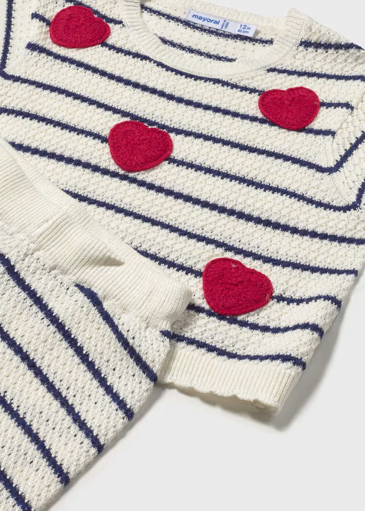 Conjunto pantalón y camiseta corazones bebé