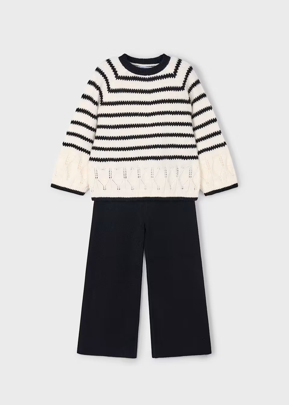 Conjunto pantalón y jersey rayas niña