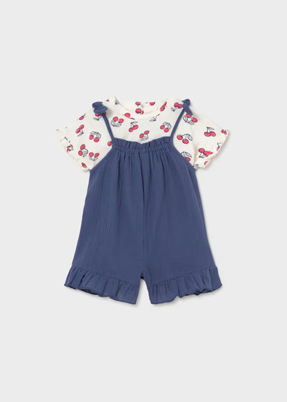 Conjunto peto y camiseta estampada bebé