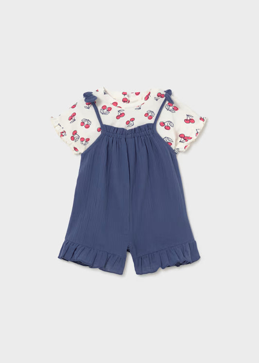 Conjunto peto y camiseta estampada bebé