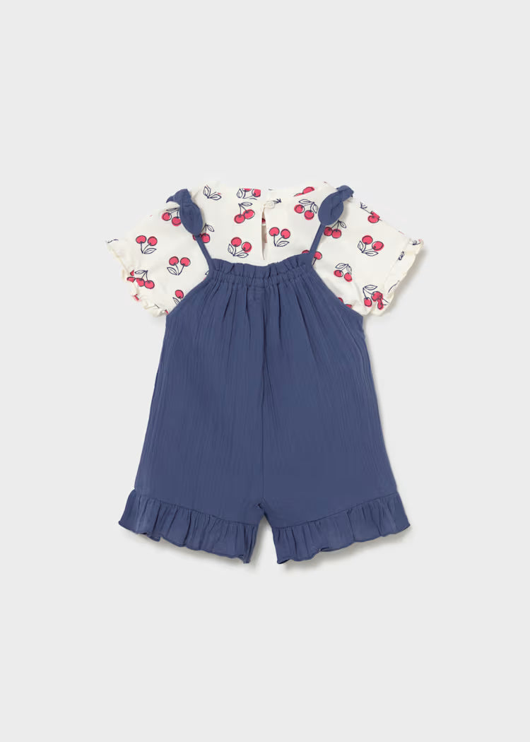 Conjunto peto y camiseta estampada bebé