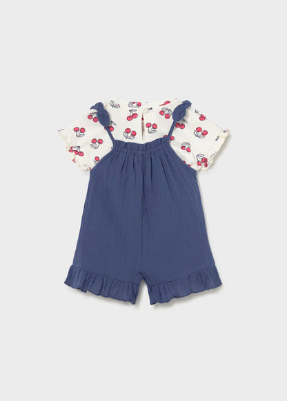 Conjunto peto y camiseta estampada bebé