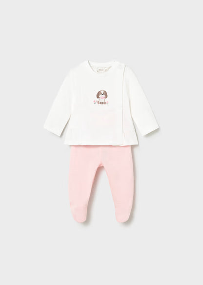 Conjunto polaina y camiseta manga larga recién nacida
