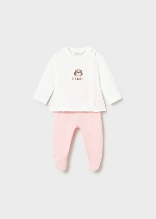 Conjunto polaina y camiseta manga larga recién nacida