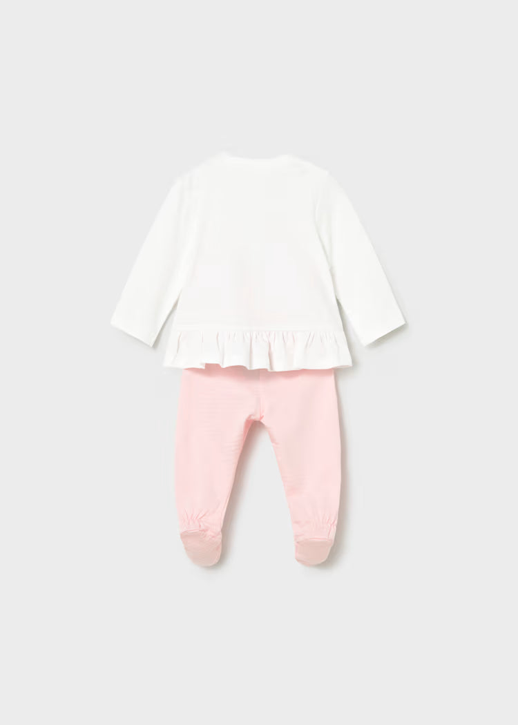 Conjunto polaina y camiseta manga larga recién nacida