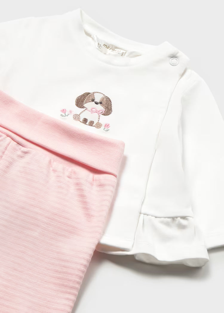 Conjunto polaina y camiseta manga larga recién nacida