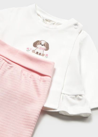 Conjunto polaina y camiseta manga larga recién nacida