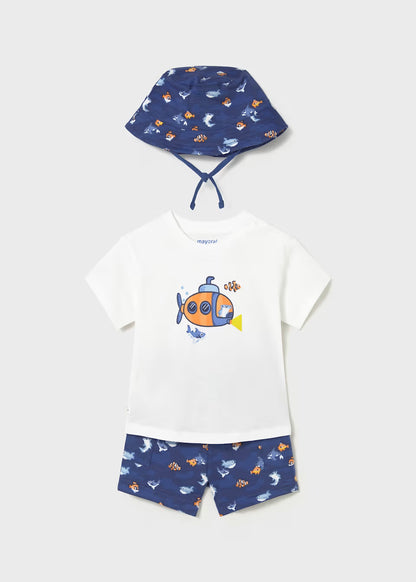 Conjunto punto 3 piezas con gorro bebé