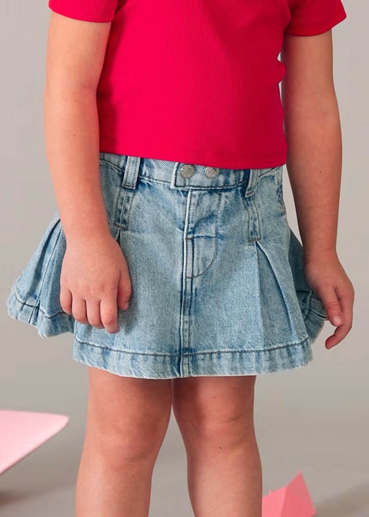 Falda vaquera tablas niña