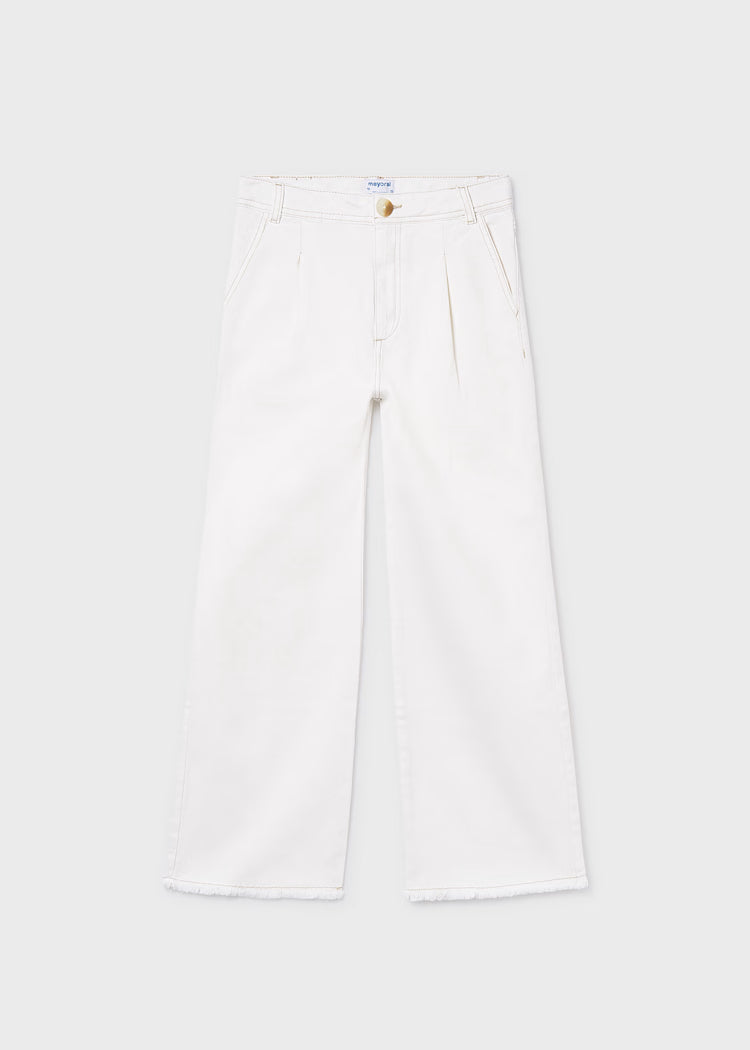 Pantalón largo cinta bordada chica