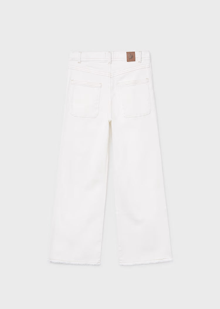 Pantalón largo cinta bordada chica