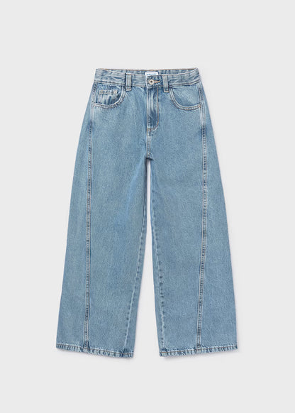 Pantalón largo vaquero wide leg chica